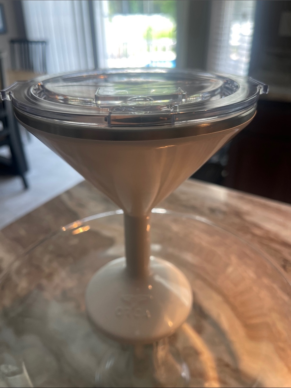 White Plastic Cocktail Shaker/Tumbler with Clear Lid ORCA